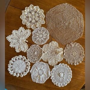 Vintage Crochet Doilies, lot of 10